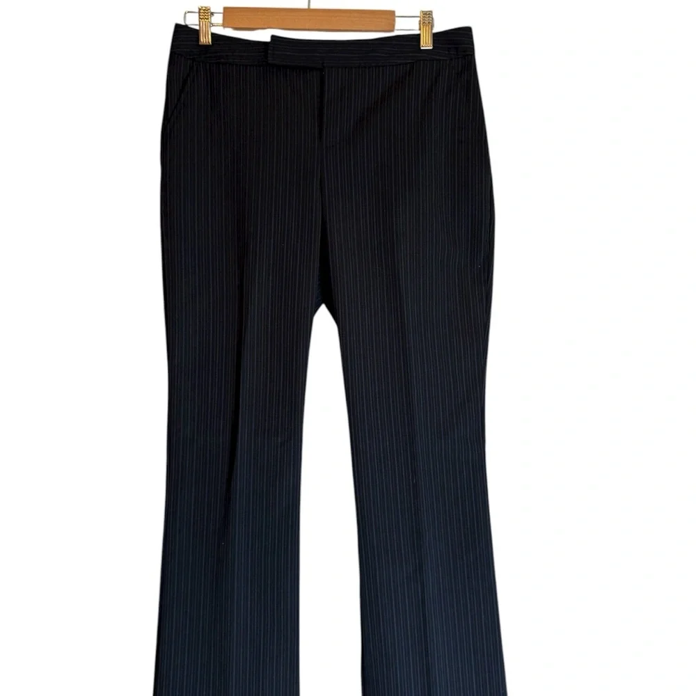 Elegant Navy Pinstripe Women's Trousers